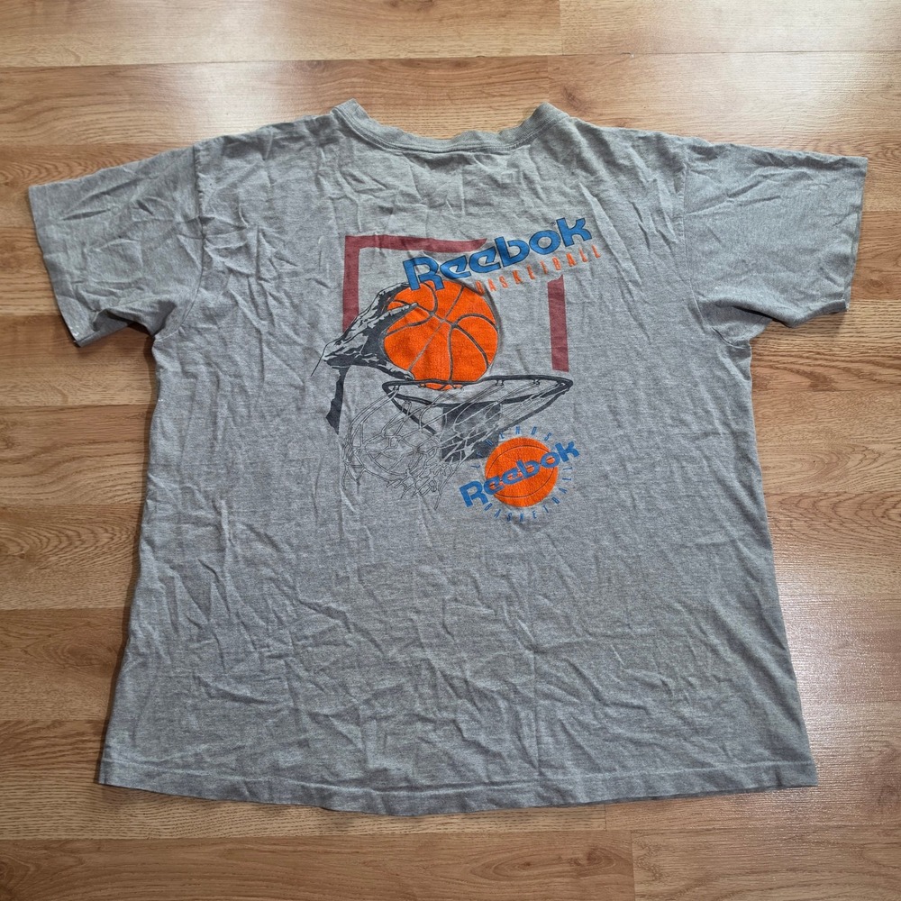 Reebok Basketball T-Shirt Mens XL Gray Vintage Legends Graphic Distressed 90s